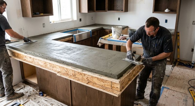 Cement Counter Installation in Sonoma County, CA
