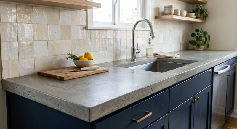 Cement Counter Installation in Sonoma County, CA