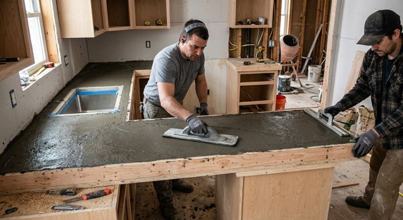 Cement Counter Installation in Marin County, CA