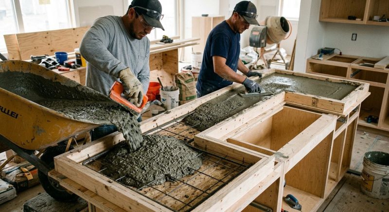 Concrete Countertop Pouring in Sonoma County, CA